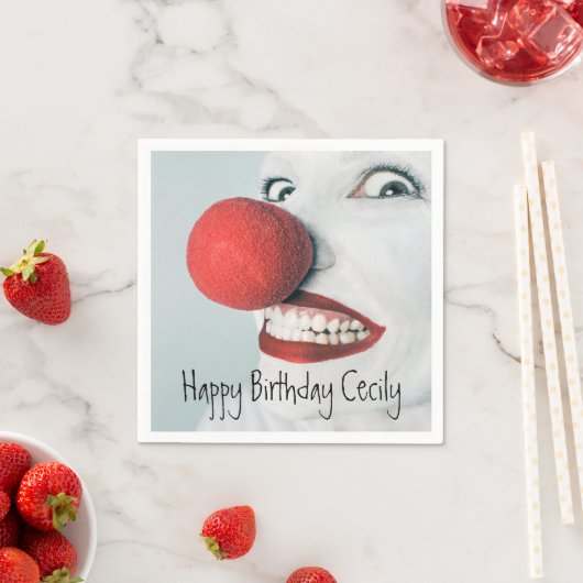 Funny Clown Face Birthday Serviette (Beispiel)