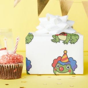 Funny Clown Frog Sticker Geschenkpapier