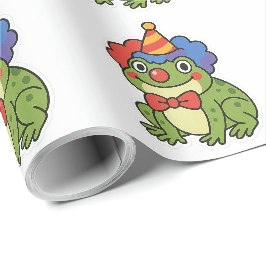 Funny Clown Frog Sticker Geschenkpapier (Rolleneckpunkt)