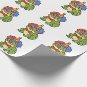 Funny Clown Frog Sticker Geschenkpapier (Ecke)