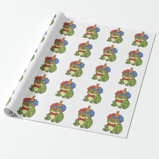 Funny Clown Frog Sticker Geschenkpapier (Ungerollt)