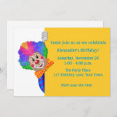Funny Clown, Geburtstagsparty Einladung (Vorne/Hinten)