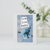 Funny clown icecube falling on ice  postcard postkarte (Stehend Vorderseite)
