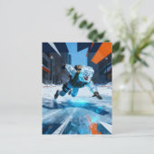 Funny clown icecube falling on ice  postkarte (Stehend Vorderseite)