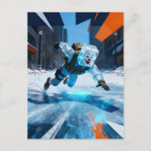 Funny clown icecube falling on ice  postkarte (Vorderseite)
