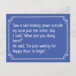 Funny Clown im Pub Joke Postkarte