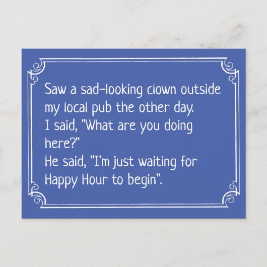 Funny Clown im Pub Joke Postkarte (Vorderseite)