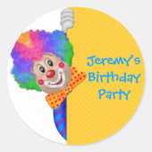 Funny Clown Runder Aufkleber (Vorderseite)