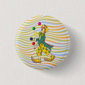 Funny Clown spielen mit farbenfrohen Balls Button (Vorderseite)