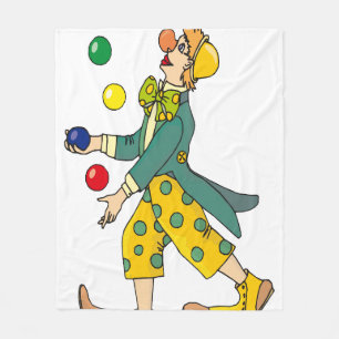 Funny Clown spielen mit farbenfrohen Balls Fleecedecke
