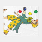 Funny Clown spielen mit farbenfrohen Balls Fleecedecke (Vorderseite (Horizontal))