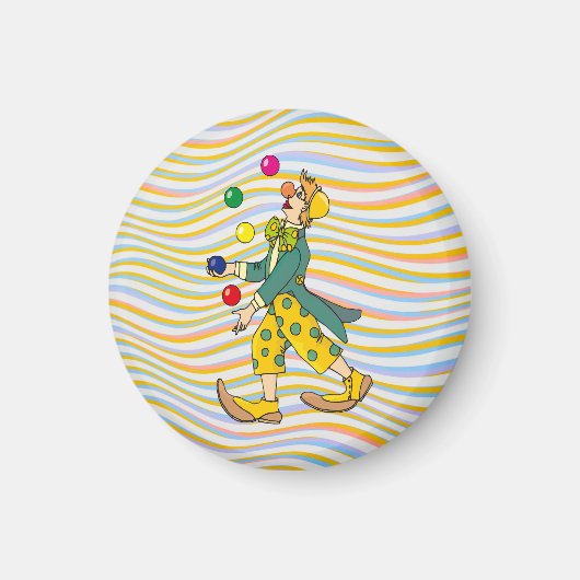 Funny Clown spielen mit farbenfrohen Balls Magnet (Vorne)