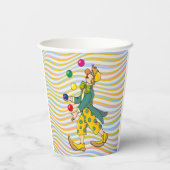 Funny Clown spielen mit farbenfrohen Balls Pappbecher (Rückseite)