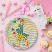 Funny Clown spielen mit farbenfrohen Balls Pappteller (Party)