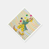 Funny Clown spielen mit farbenfrohen Balls Serviette (Ecke)