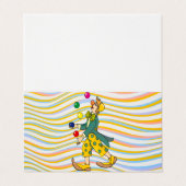 Funny Clown spielen mit farbenfrohen Balls Visitenkarten (Außenseite Aufgefaltet)