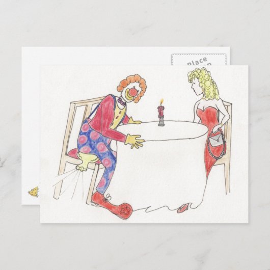 Funny Clown Trump Cartoon Liebe Romance Spaß Art Postkarte (Vorne/Hinten)