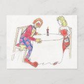 Funny Clown Trump Cartoon Liebe Romance Spaß Art Postkarte (Vorderseite)