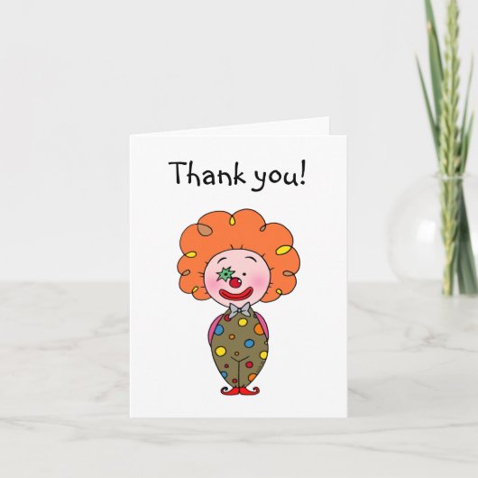 Funny Clown vielen Dank Dankeskarte (Vorderseite)