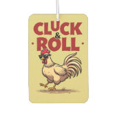 Funny "Cluck & Roll" Cooler Rooster Cartoon Design Autolufterfrischer (Vorderseite)