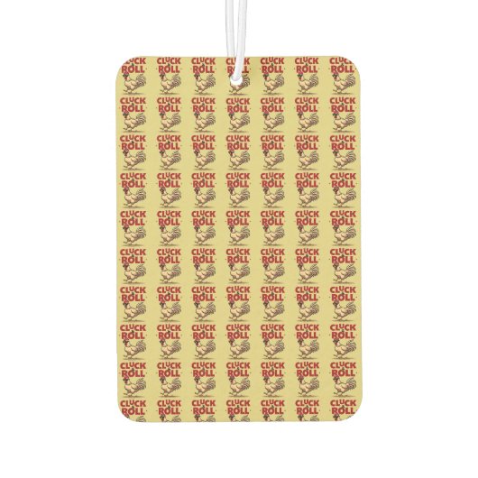 Funny "Cluck & Roll" Cooler Rooster Cartoon Design Autolufterfrischer (Rückseite)