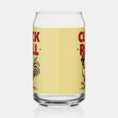 Funny "Cluck & Roll" Cooler Rooster Cartoon Design Dosenglas (Rechts)