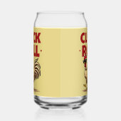 Funny "Cluck & Roll" Cooler Rooster Cartoon Design Dosenglas (Links)