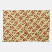 Funny "Cluck & Roll" Cooler Rooster Cartoon Design Geschirrtuch (Horizontal)