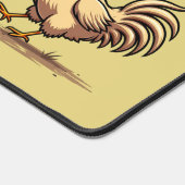 Funny "Cluck & Roll" Cooler Rooster Cartoon Design Schreibtischunterlage (Ecke)