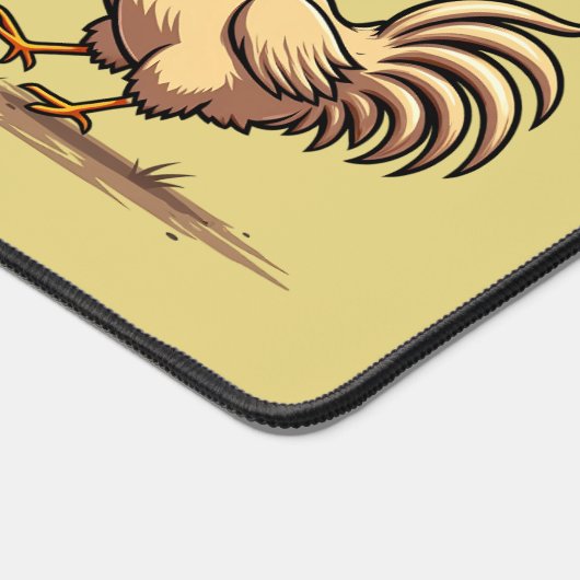 Funny "Cluck & Roll" Cooler Rooster Cartoon Design Schreibtischunterlage (Ecke)