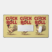 Funny "Cluck & Roll" Cooler Rooster Cartoon Design Schreibtischunterlage (Tastatur & Maus)