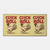 Funny "Cluck & Roll" Cooler Rooster Cartoon Design Schreibtischunterlage (Vorderseite)
