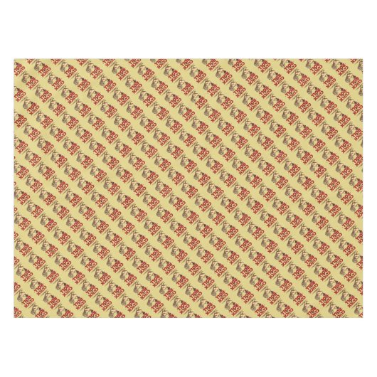 Funny "Cluck & Roll" Cooler Rooster Cartoon Design Tischdecke (Vorderseite (Horizontal))