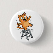 Funny Clumsy Cat Button (Vorderseite)