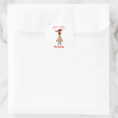 Funny Clumsy Reindeer Merry Christmas Runder Aufkleber (Tasche)