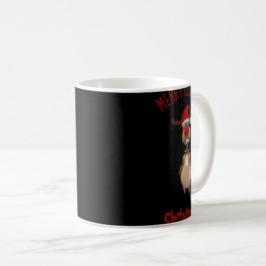 Funny Clumsy Reindeer Merry Christmas T Shirt  Kaffeetasse (VorderseiteRechts)