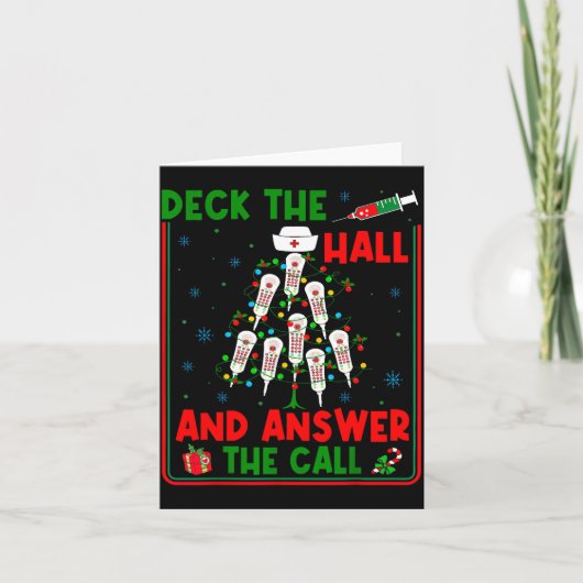Funny Cna Deck The Halls Answer The Calls Nurse Ch Karte (Vorderseite)