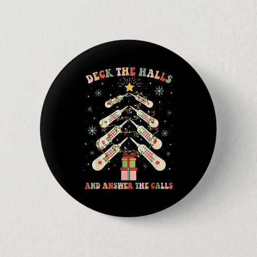 Funny Cna Nurse Christmas Medical Xmas Trees Nursi Button (Vorderseite)