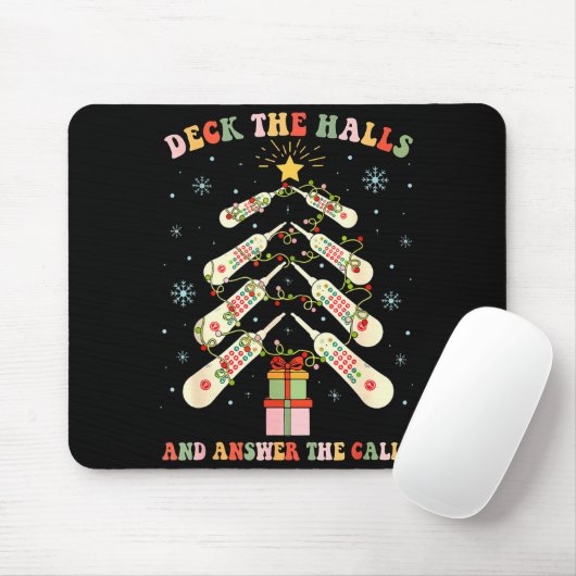 Funny Cna Nurse Christmas Medical Xmas Trees Nursi Mousepad (Mit Mouse)