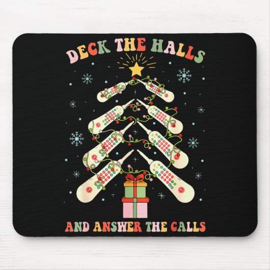 Funny Cna Nurse Christmas Medical Xmas Trees Nursi Mousepad (Vorne)