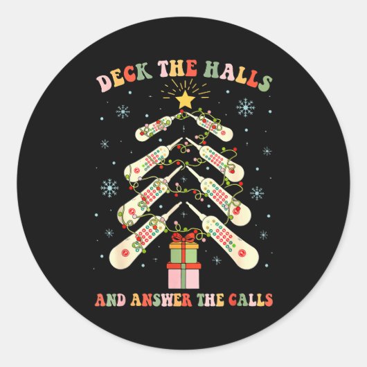 Funny Cna Nurse Christmas Medical Xmas Trees Nursi Runder Aufkleber (Vorderseite)