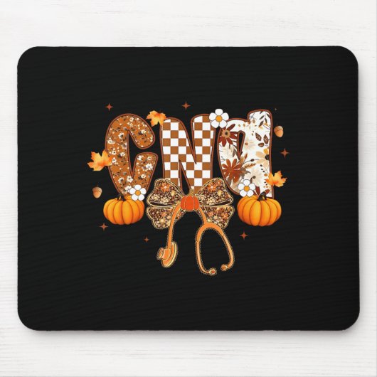 Funny Cna Nurse Coquette Bow Stethoscope Fall Girl Mousepad (Vorne)