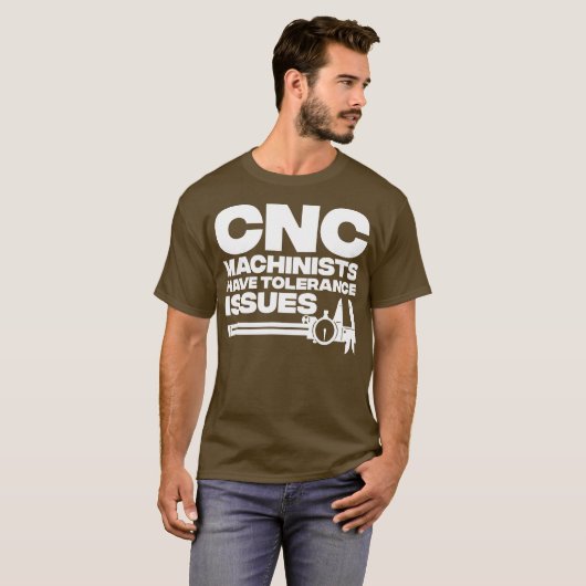 Funny CNC Operator Design Vater Machine T-Shirt (Vorne ganz)