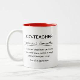 Funny Co-Teacher Worker Definition Zweifarbige Tasse