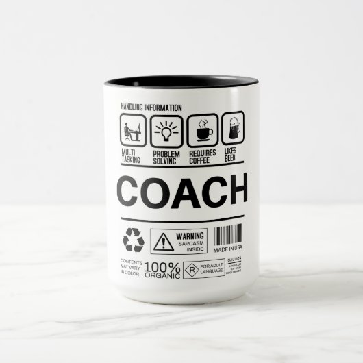 Funny Coach Handling Information Tasse (Zentrum)