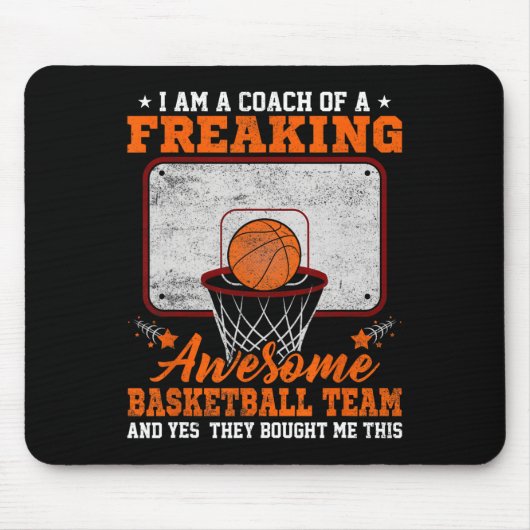 Funny Coach Of Freaking Awesome Sketll Team Ll Tra Mousepad (Vorne)