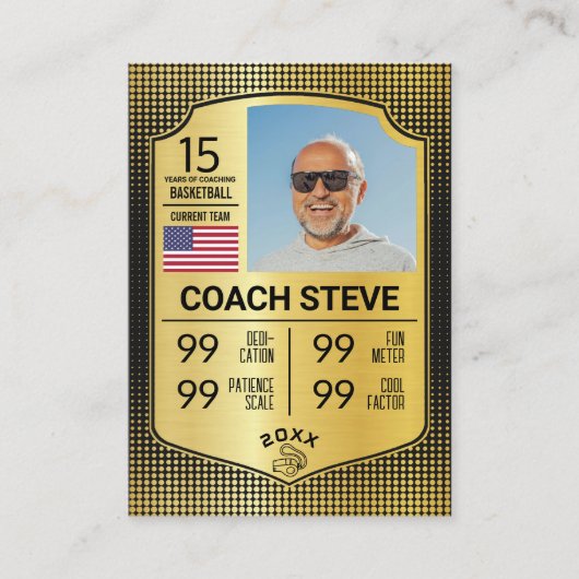 Funny Coach Trading Card Coach Stats Card Geschenk Telefonnummerkarte (Vorderseite)