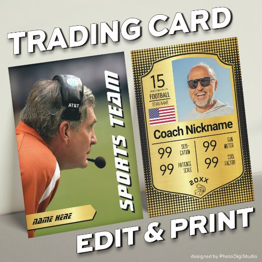 Funny Coach Trading Card Coach Stats Card Geschenk Telefonnummerkarte