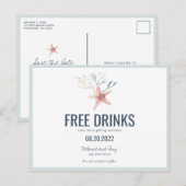 Funny Coastal Beach Wedding Rettet die Termine Ankündigungspostkarte (Vorne/Hinten)