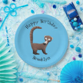 Funny coatimundi Cartoon personalisiert Geburtstag Pappteller (Party)